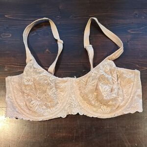 Bali Underwire Lace Bra 38DD Tan/Nude Full Coverage